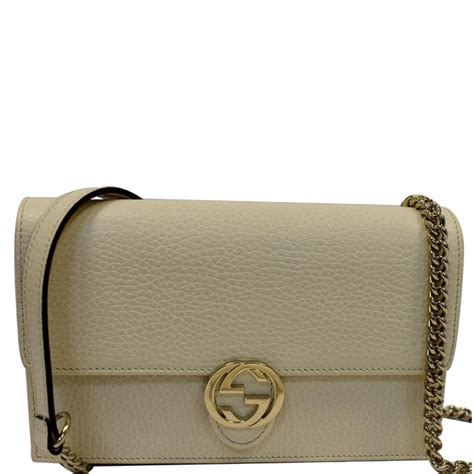 interlocking pebbled leather crossbody Gucci